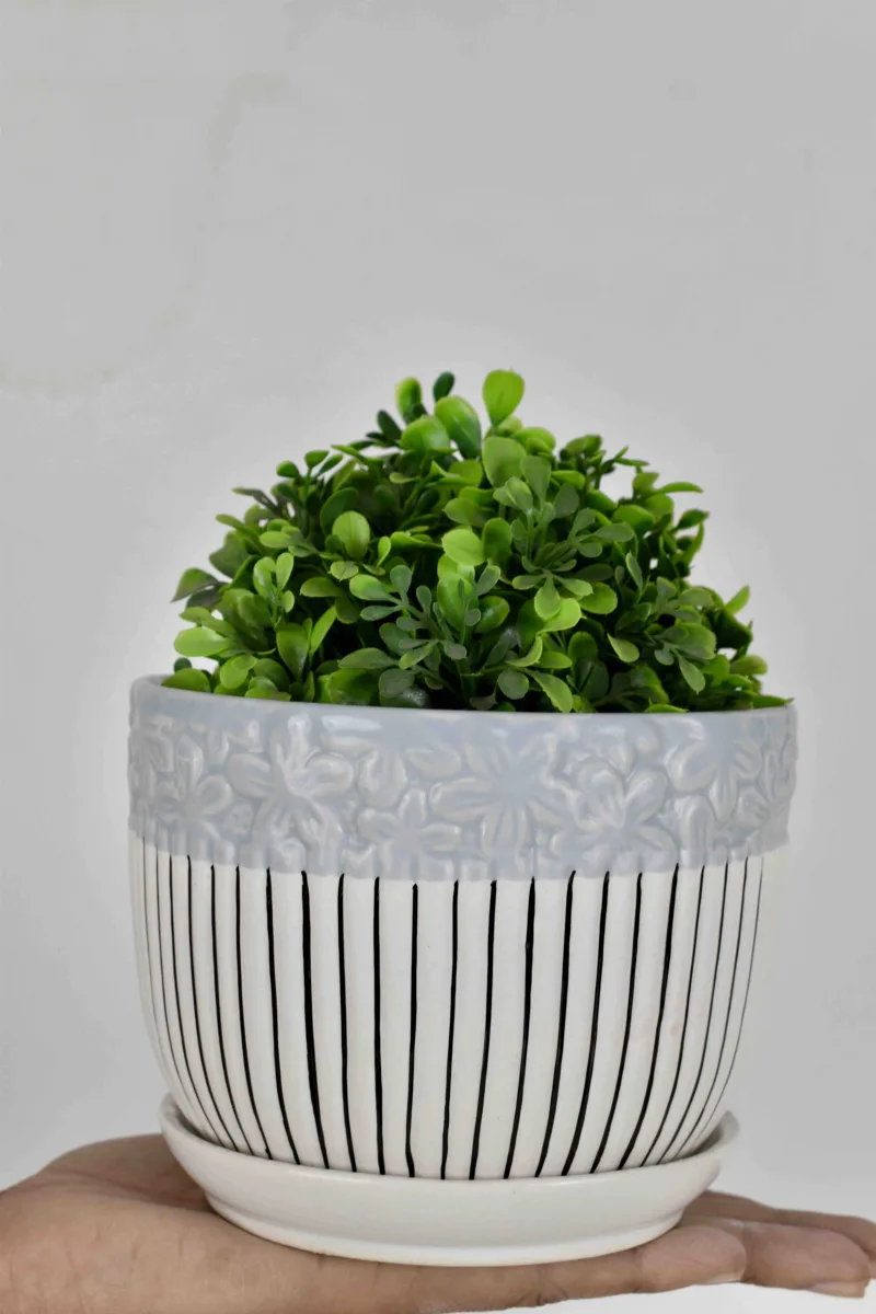 Classic Ceramic Planter — 4" Dia × 4" Height — Primary View