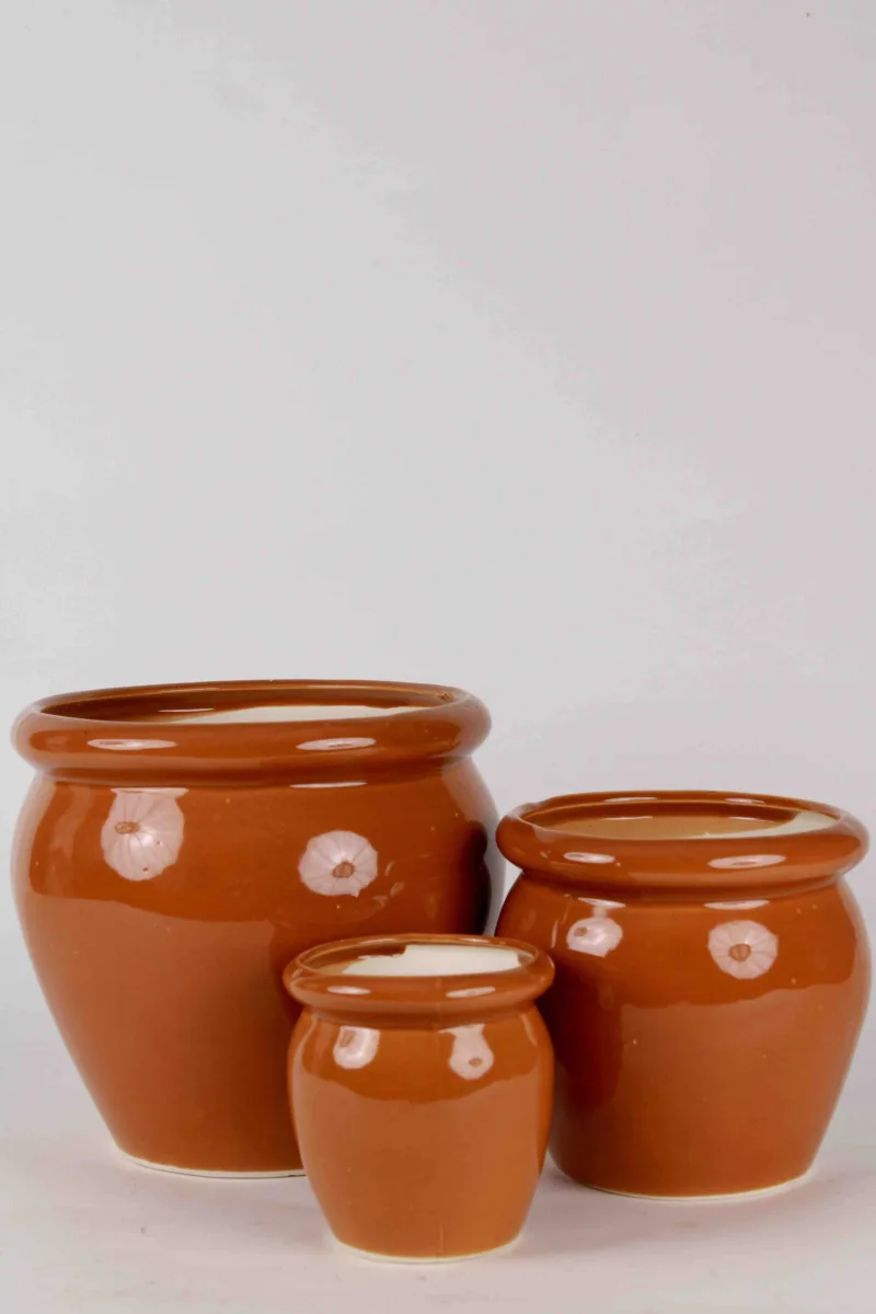 Classic Ceramic Planter — 3" Dia × 2.5" Height — Primary View
