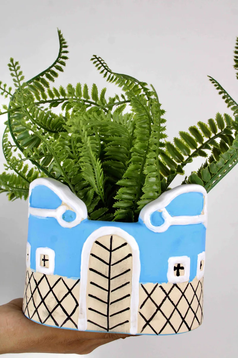 Classic Ceramic Planter — 4" Dia × 7" Height — Primary View