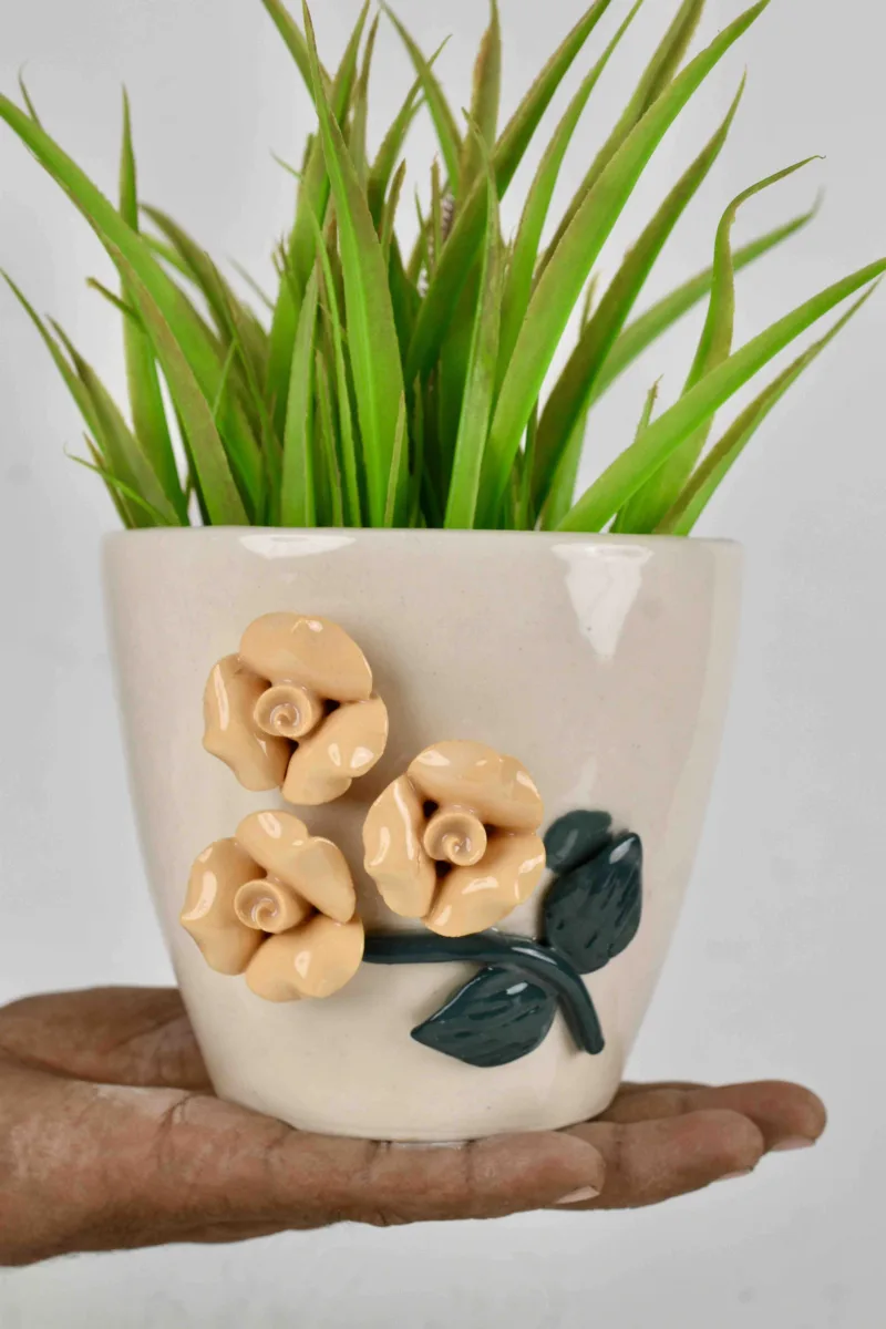 Classic Ceramic Planter — 5" Dia × 4.5" Height — Primary View